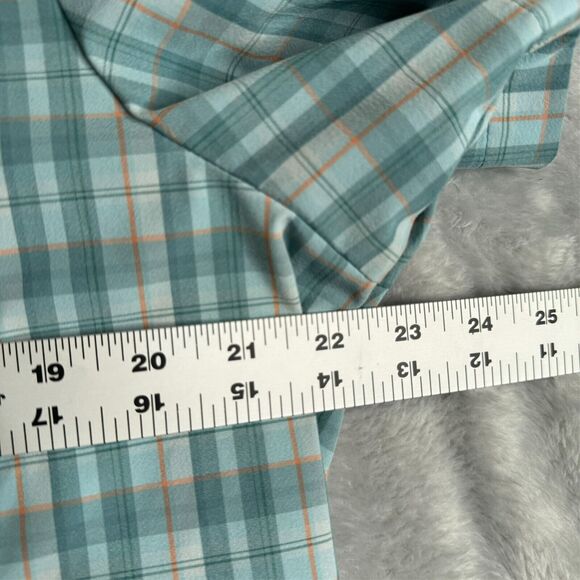 Mizzen and Main Shirt Mens XL Green Check Plaid Trim Fit Short Sleeve Golf - Picture 3 of 9